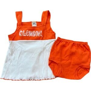 Little King Clemson Tigers Baby Girls 18M Orange White Tank Top Bloomers Set